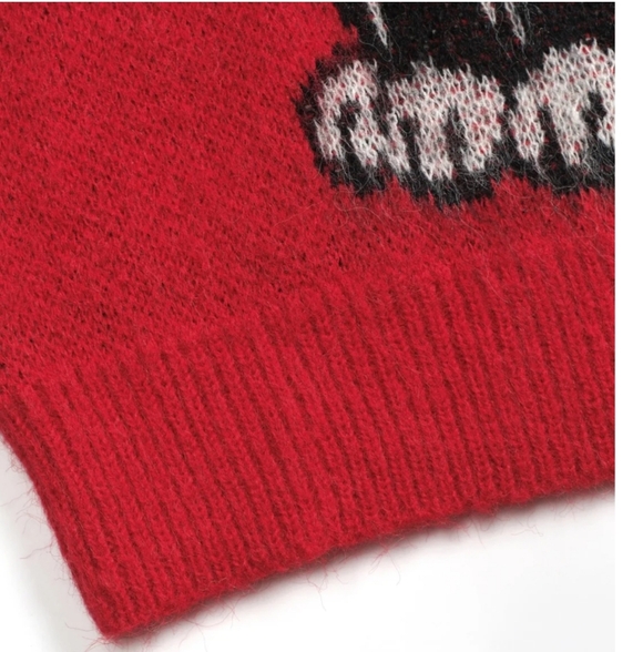 Red Sweater with Cat and Floral Design. NWOT - Picture 6 of 10